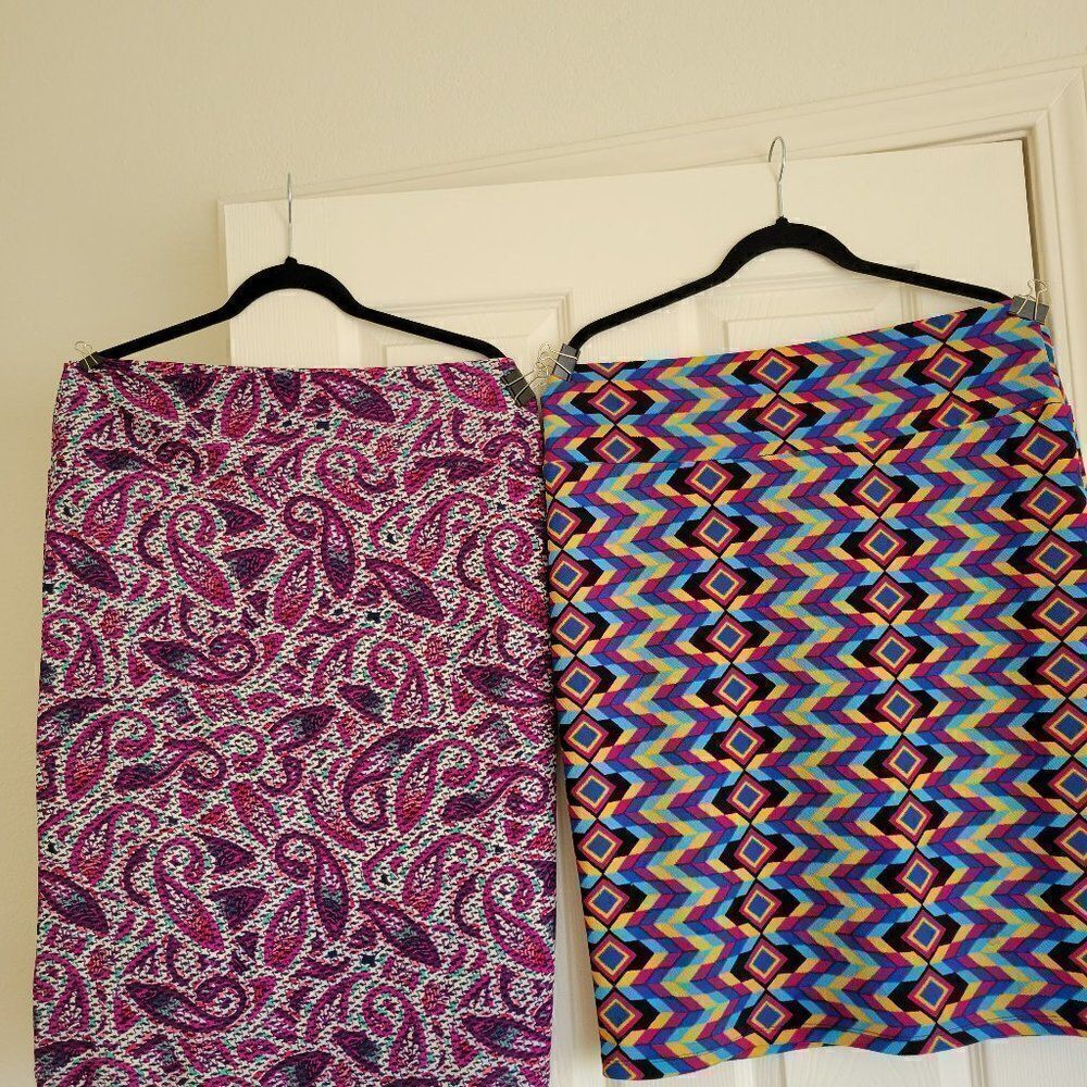 LuLa Roe Geometric Midi Skirt 2p‎